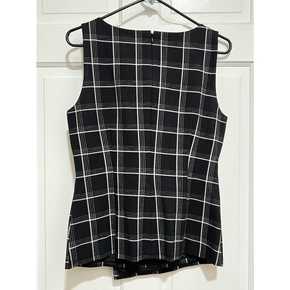 White House Black Market Womens 6 Plaid Sleeveless‎ Button Down Shirt NWT - Picture 2 of 4